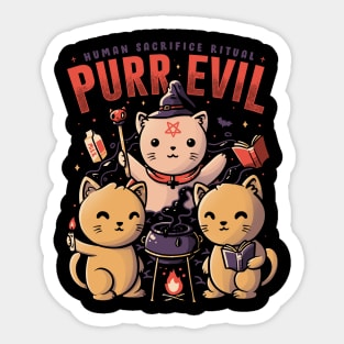 Purr Evil - Cute Devil Cat Gift Sticker